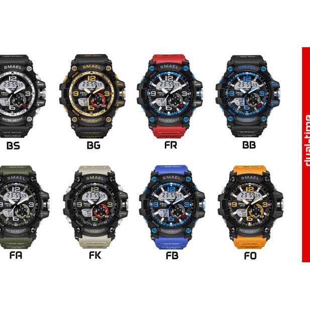 U Smael Sport 1617 Original Arloji Jam Tangan Pria Dual Time Rubber Bg B Gold U Shopee Indonesia