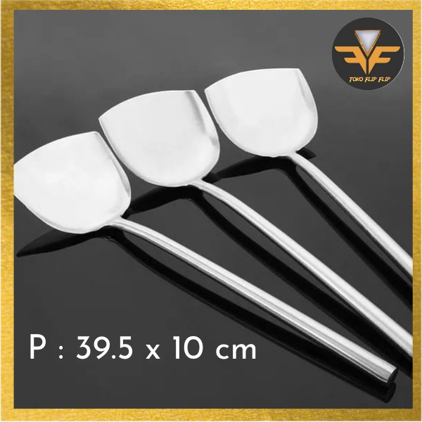 Spatula Sutil Sodet Stainless Steel Spatula Masak Penggorengan Gagang full Stainless Steel Anti Karat Multifungsi