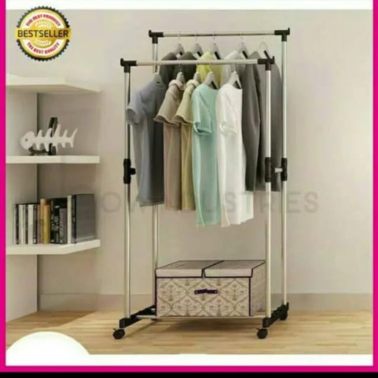 Jual Double Pole Hanger / Gantungan Baju Shopee Indonesia