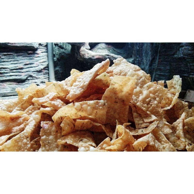 

Keripik pangsit original / Pangsit bawang original