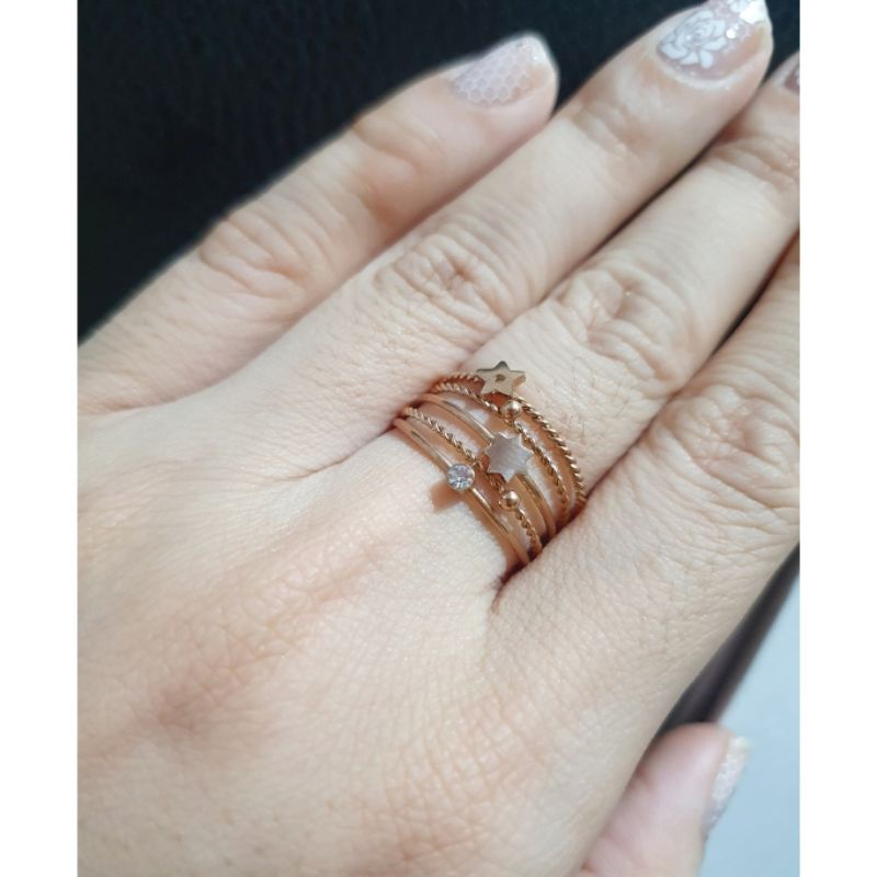 Cincin Titanium Asli Rosegold Premium Quality Anti karat anti alergi Stainless steel ori Tc011