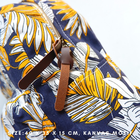 Promo Gratis Ongkir Tas Ransel Pria / Wanita Bahan Kanvas Motif Gaya Korea produk lokal indonesia-3