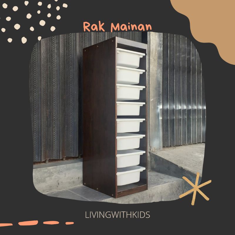 RAK MAINAN ANAK / LEMARI BAJU ANAK / RAK MAINAN KAYU / LEMARI ANAK