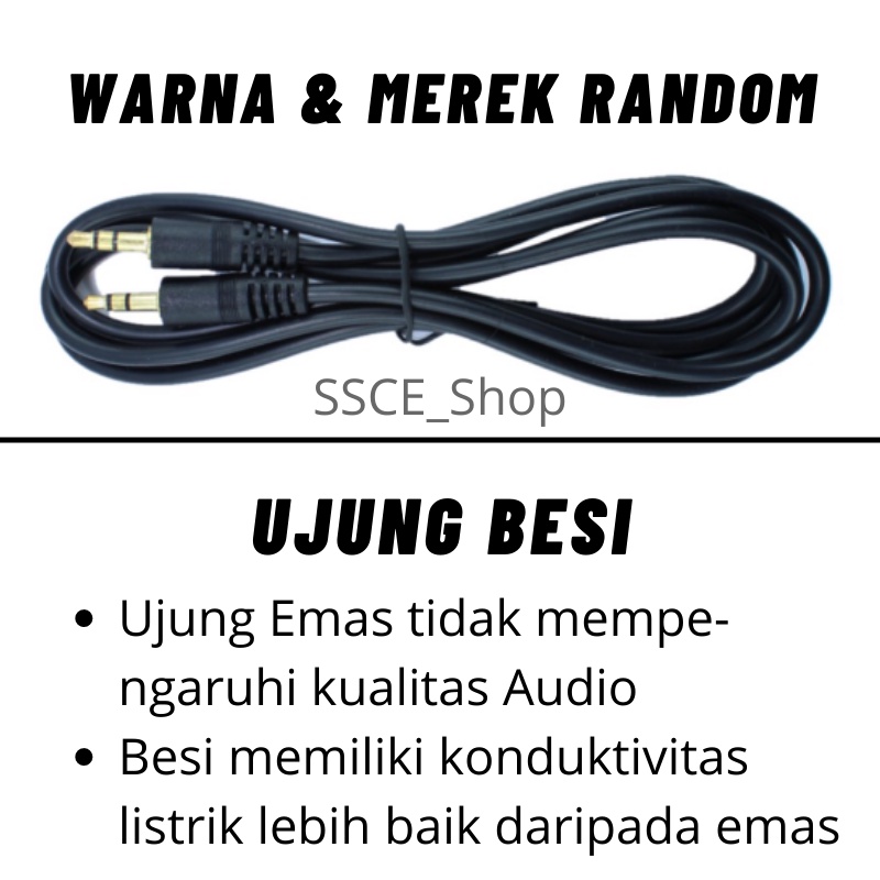 Kabel AUX 3.5 to 3.5 Male to Male Audio Jack 1,5 Meter