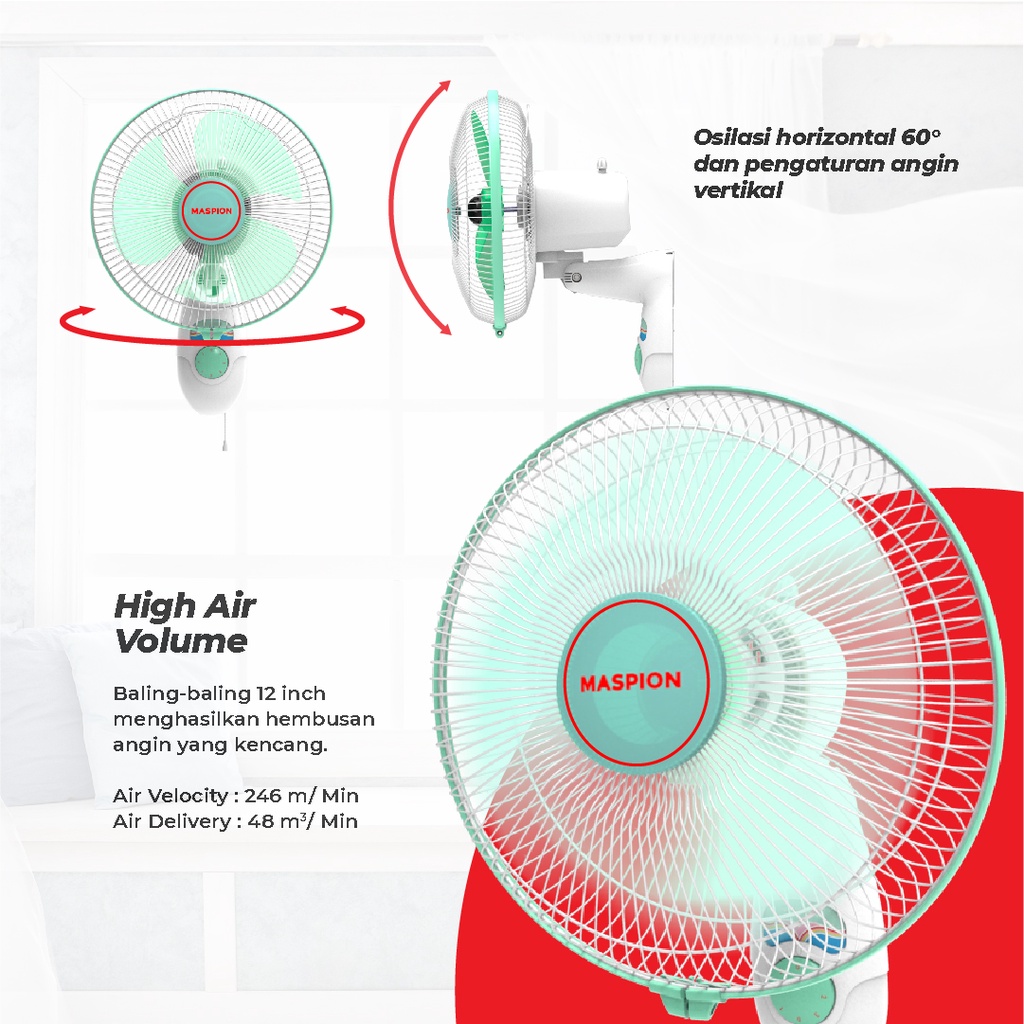 Maspion Kipas Angin Dinding 12 inch - MWF31K