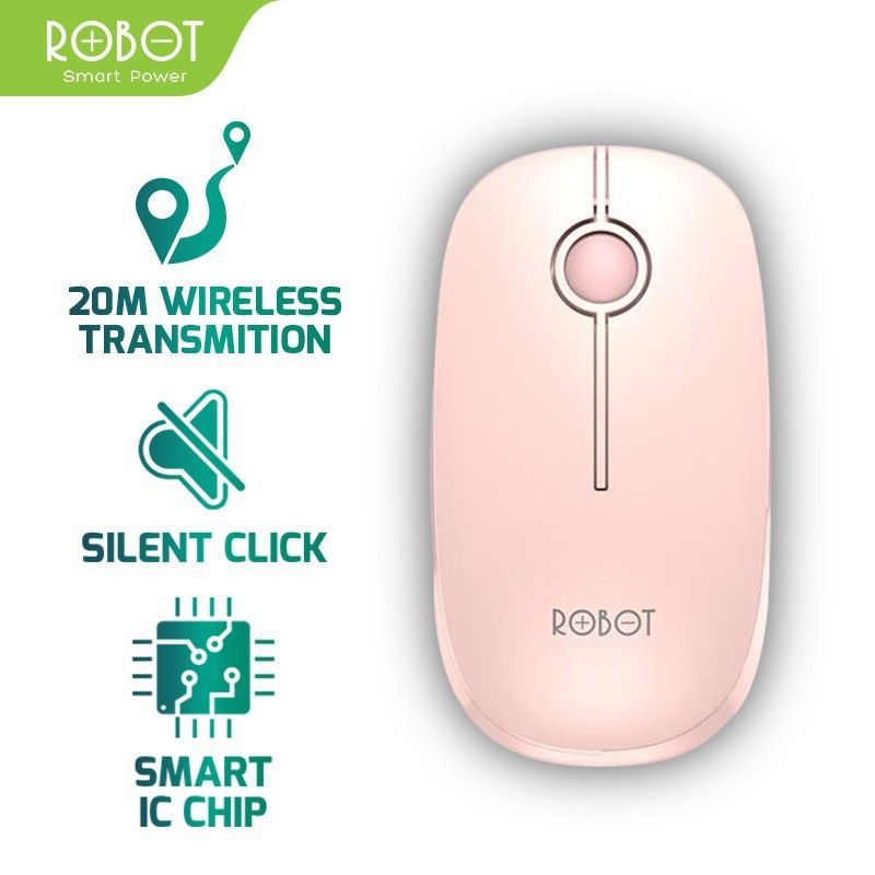 MOUSE WIRELESS 2.4G 1600DPI ROBOT M260 GARANSI 1 TAHUN