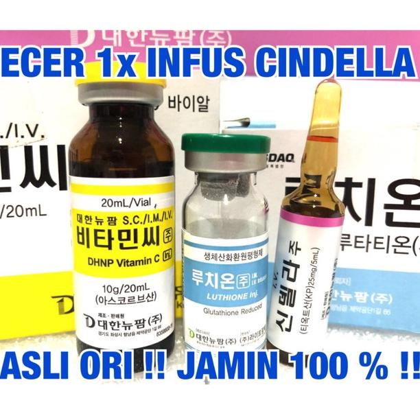 [KODE PRODUK 7GLMY3959] ECER CINDELLA 600 MG SET ORIGINAL KOREA infus whitening suntik putih pemutih