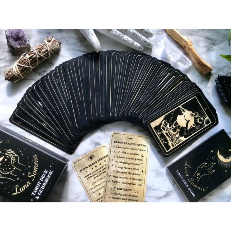 [COD] Free tablecloth| Tarot Card Kartu Tarot Deck Luna Somnia 78 cards with guide book | Anima mundi | The Sasurahibito