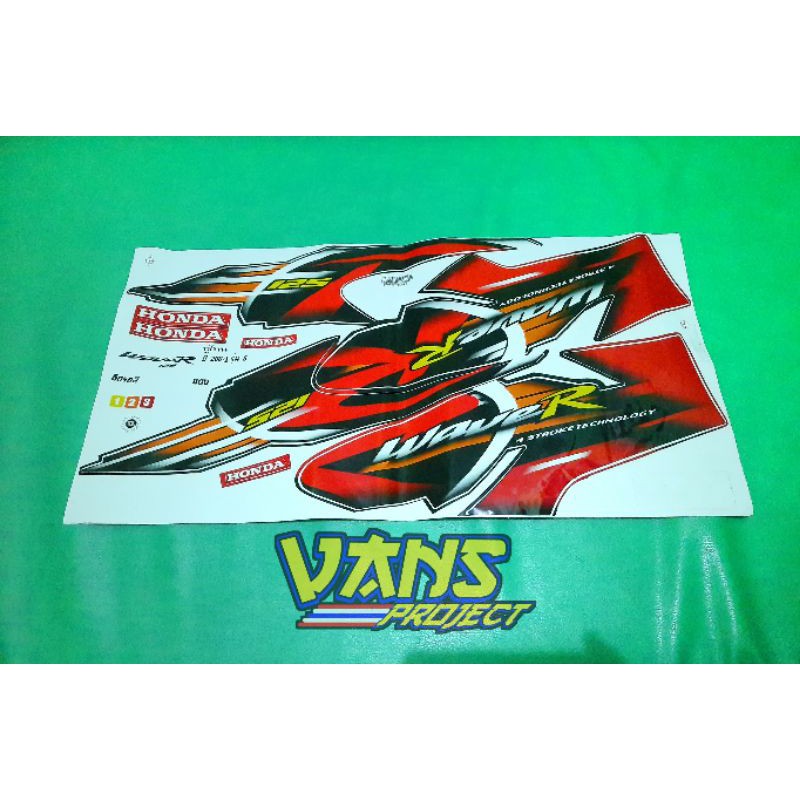 Striping Sticker body motor Honda Wave R 125 merah Kharisma D Thailand Bahan Bagus bukan yg murahan