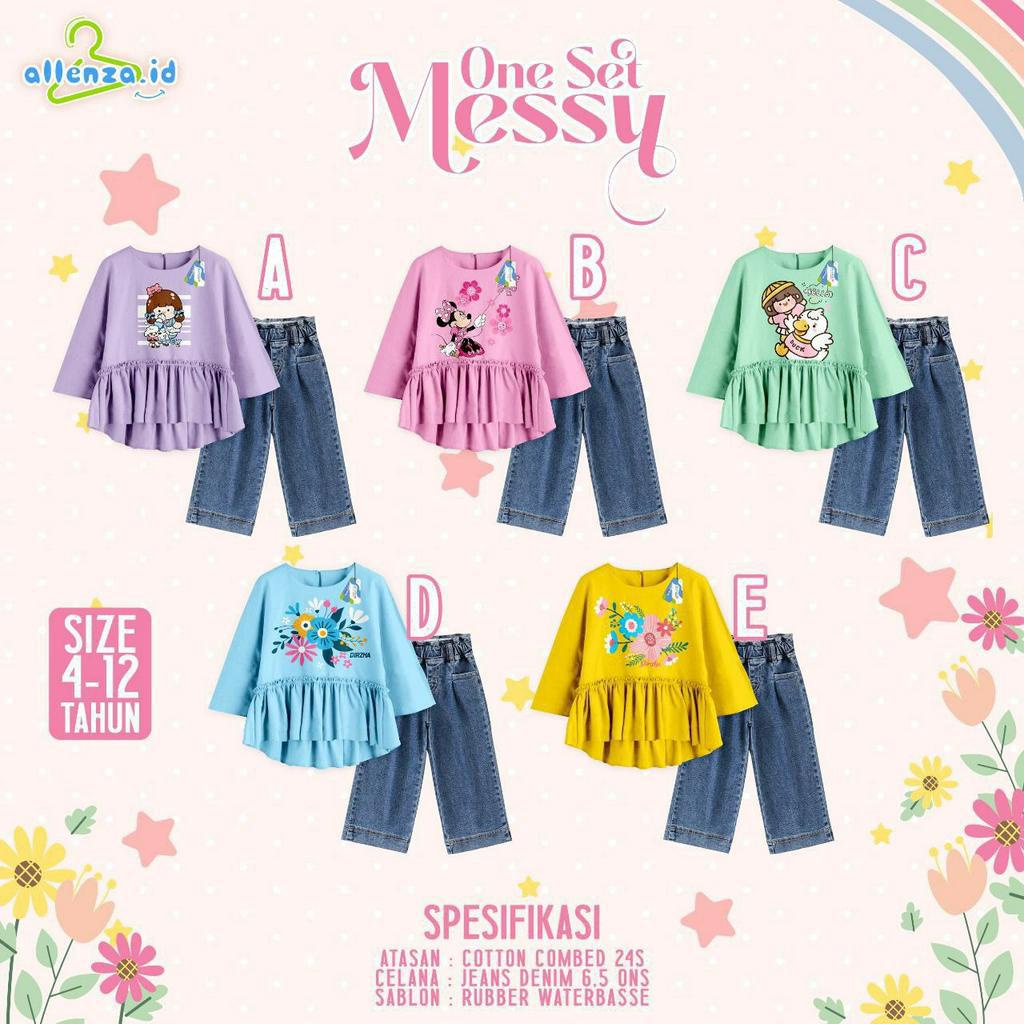 AfsheenaStore One Set Messy By Allenza/ Setelan anak Perempuan