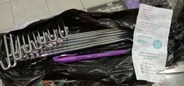 Single Hook 25 Cm Ram Besi Chrome Stik Krom Gantungan Cantelan Display Aksesoris Nafisa Hr 25