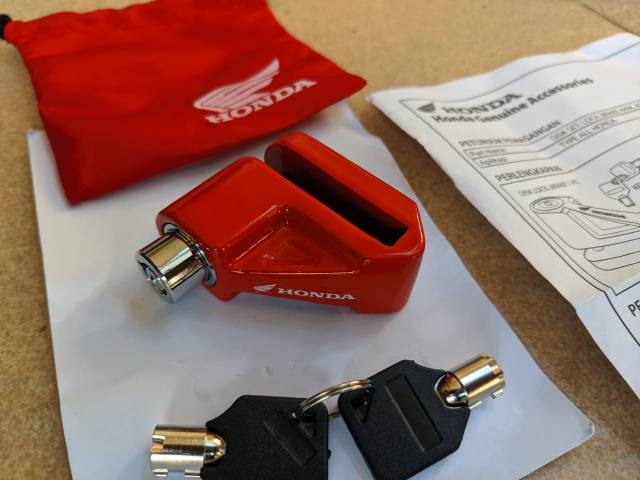 Kunci Gembok cakram motor Disc Brake Lock HONDA  original AHM-3