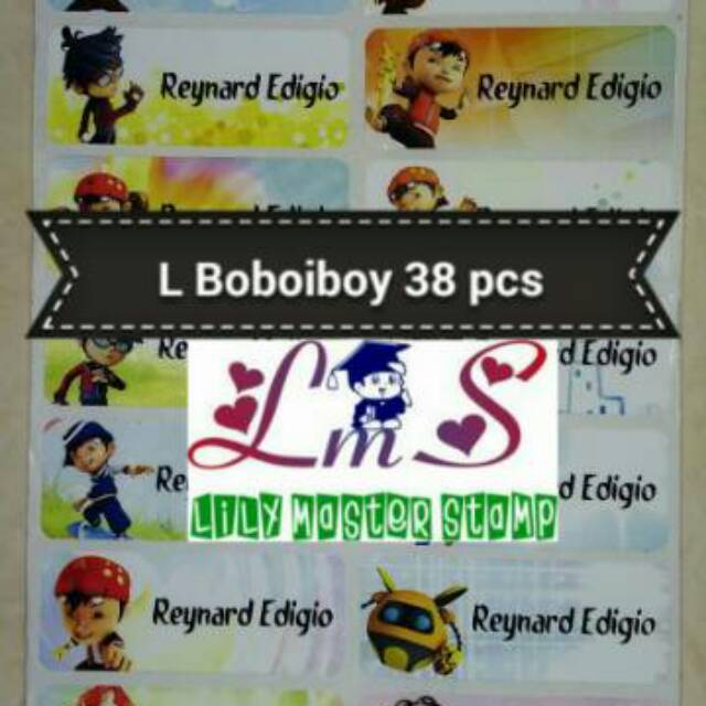 

Label stiker nama anak waterproof Size M L Boboiboy Boboboy Boboboi