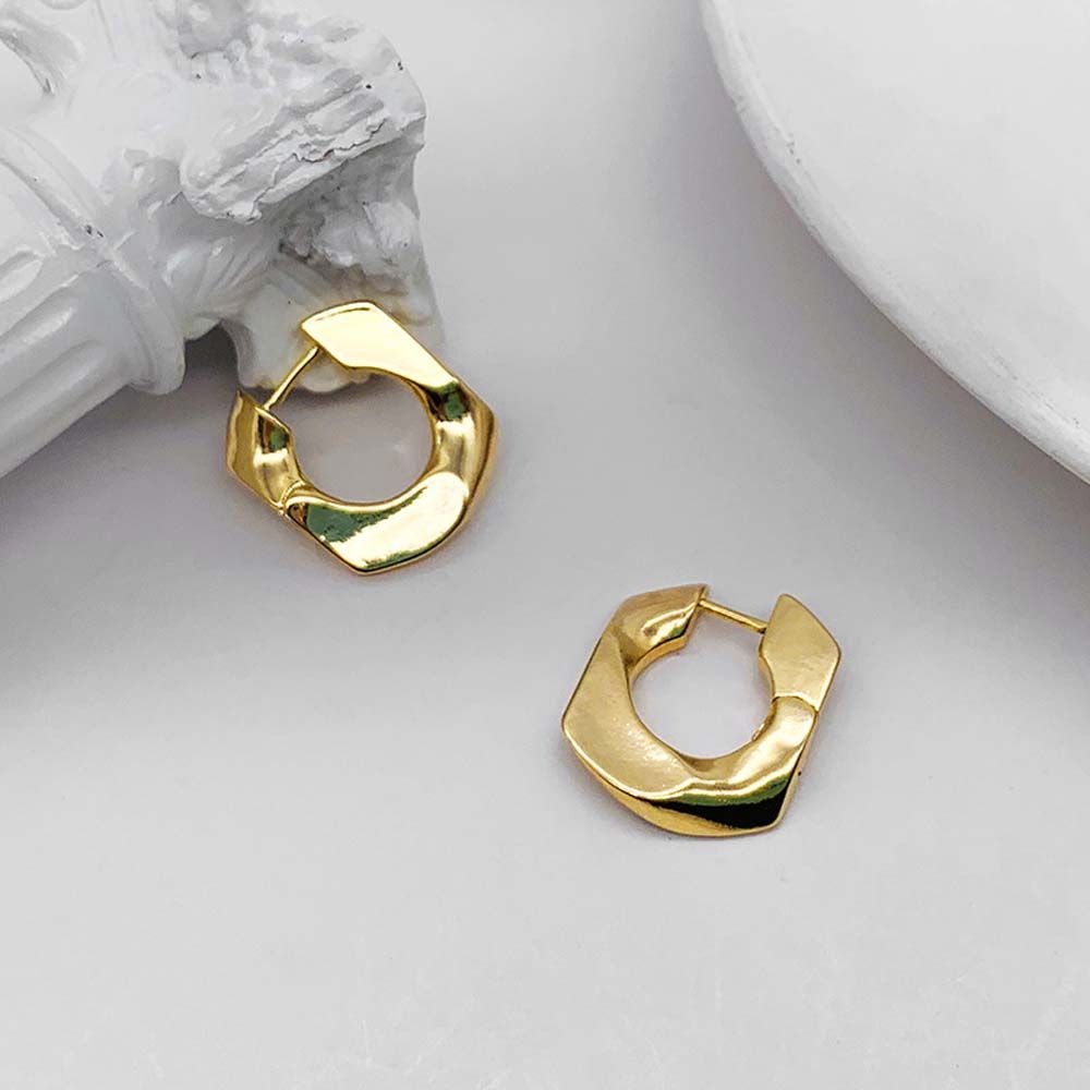 Anting Stud Bentuk Persegi Geometris Tidak Teratur Warna-Warni Gaya Korea Untuk Wanita