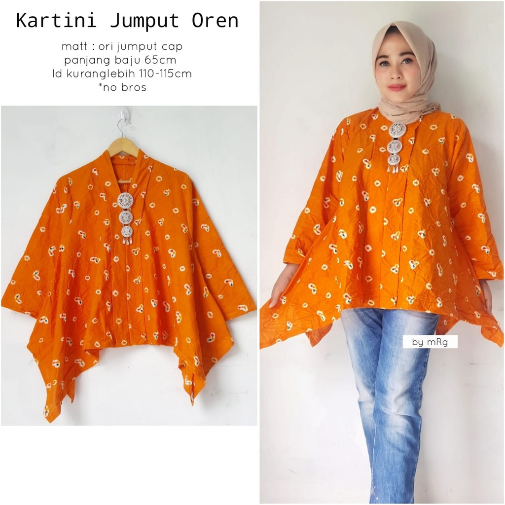 Blus Batik Kartini Jumputan Oren