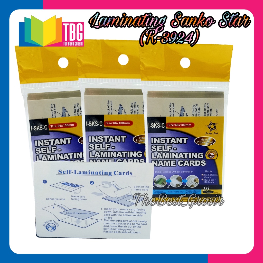 

1 PACK (10 SHEETS) LAMINATING KTP 66X100MM SANKO STAR / LAMINATING KTP (R-3924)