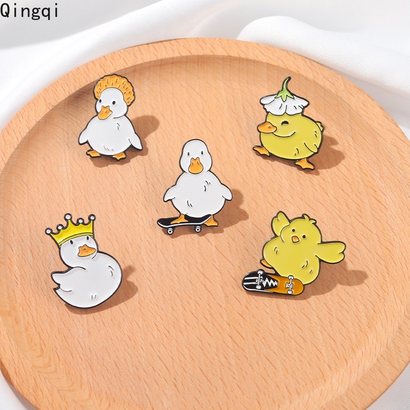 Bros Pin Enamel Bentuk Kartun Hewan Ayam Lucu Untuk Anak