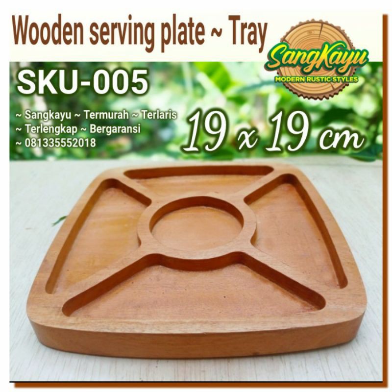 Wooden Tray plate nampan kayu piring saji unik 005 nampan multi fungsi