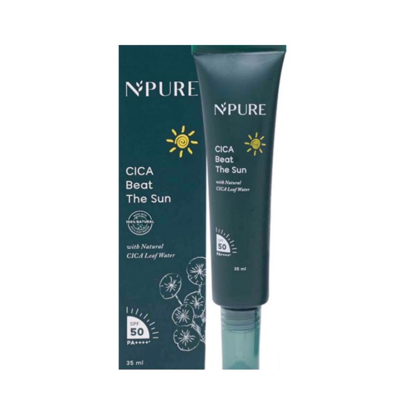 N'PURE Centella Asiatica Cica Beat The Sun SPF 50 PA ++++ | NPURE Cica Series | N Pure Sunblock Wajah