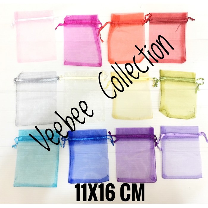 

Organza bag 11x16cm/Tas tile polos 11x16cm/ kantong tile/kantong sovenir/tas sovenir/Kantong Organza/ kantong tile kaca hampers