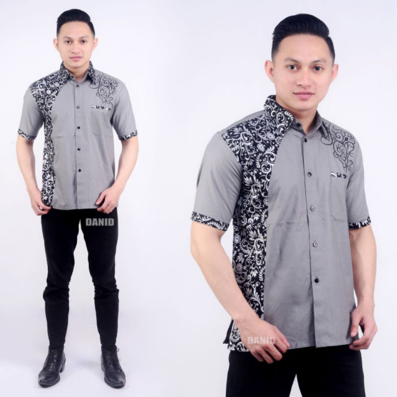 Agrapana Baju Batik Pria Lengan Pendek Batik Premium Modern Rajata Size M L XL