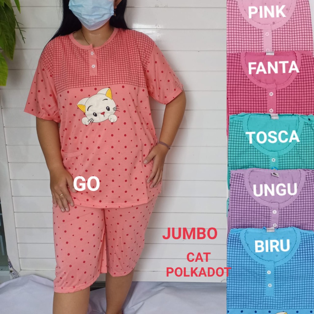 gof BABYDOLL BOBO JUMBO Dewasa 3/4 Pakaian Wanita Setelan Baju Tidur Busui Piyama