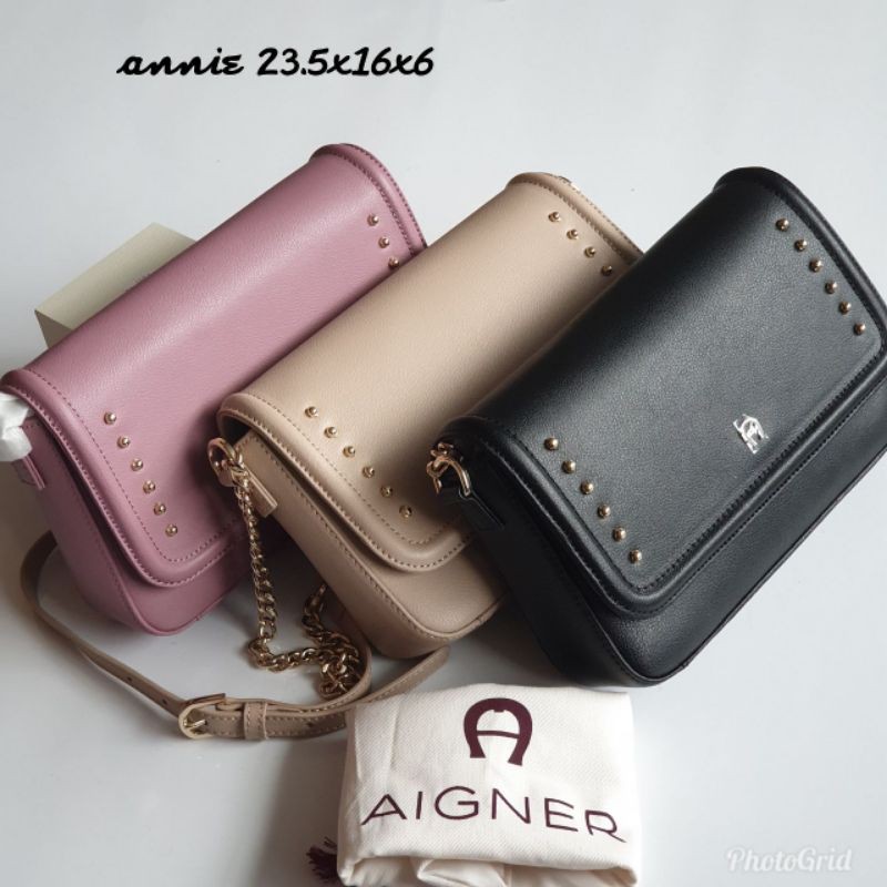 Tas Cewek Aigner Annie Rose , Black , Taupe
