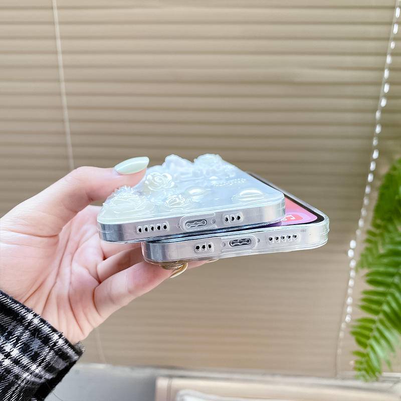 Case Desain Bunga Malaikat 3D Untuk iPhone 13 12 11 Pro MAX Mini X XS MAX XR SE 2022 2020 7 8 Plus