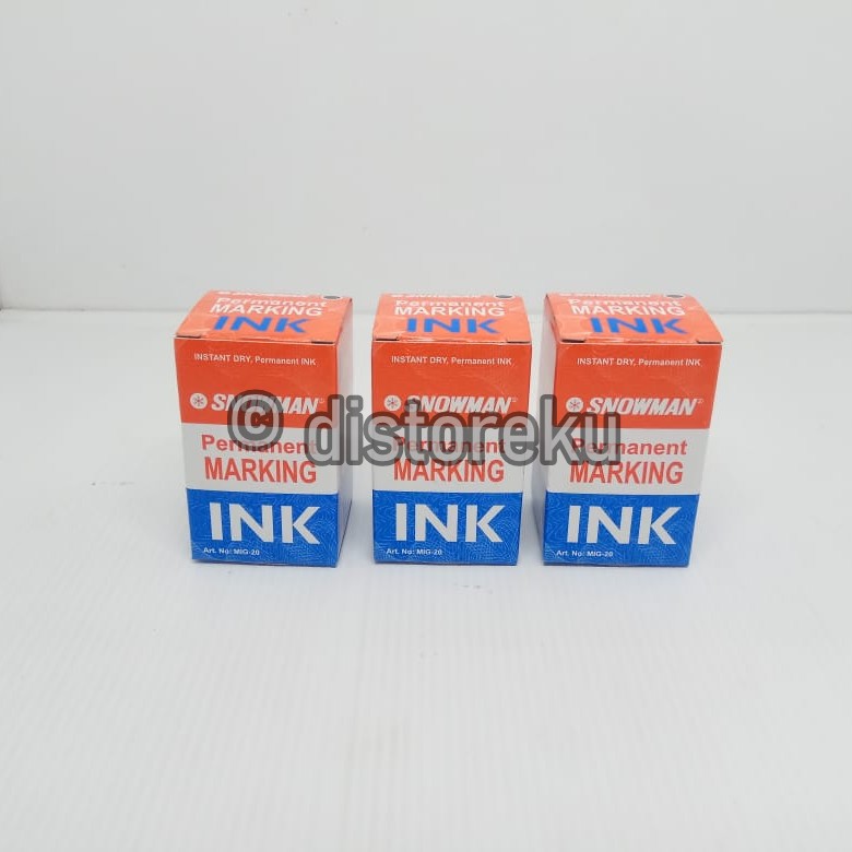 ISI ULANG REFILL TINTA SNOWMAN HITAM PERMANENT INK MARKING MIG - 20