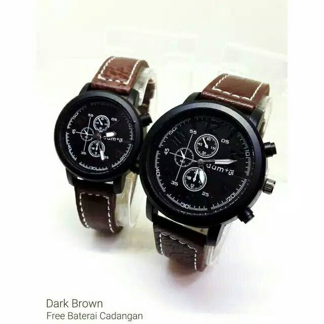 Jam Tangan Impor Couple AAM Kulit / Harga Pasangan