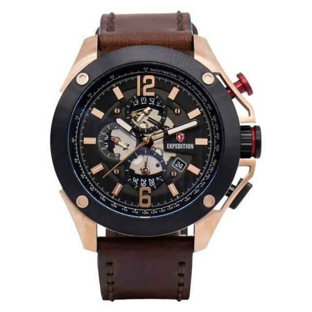 JAM TANGAN PRIA EXPEDITION E6697 ROSEGOLD BLACK ORIGINAL GARANSI RESMI 1 TAHUN