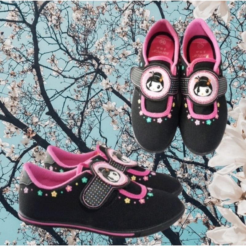 sepatu sekolah anak perempuan cantik Santica michiko minori hitam pink hitam unggu pauD TK SD