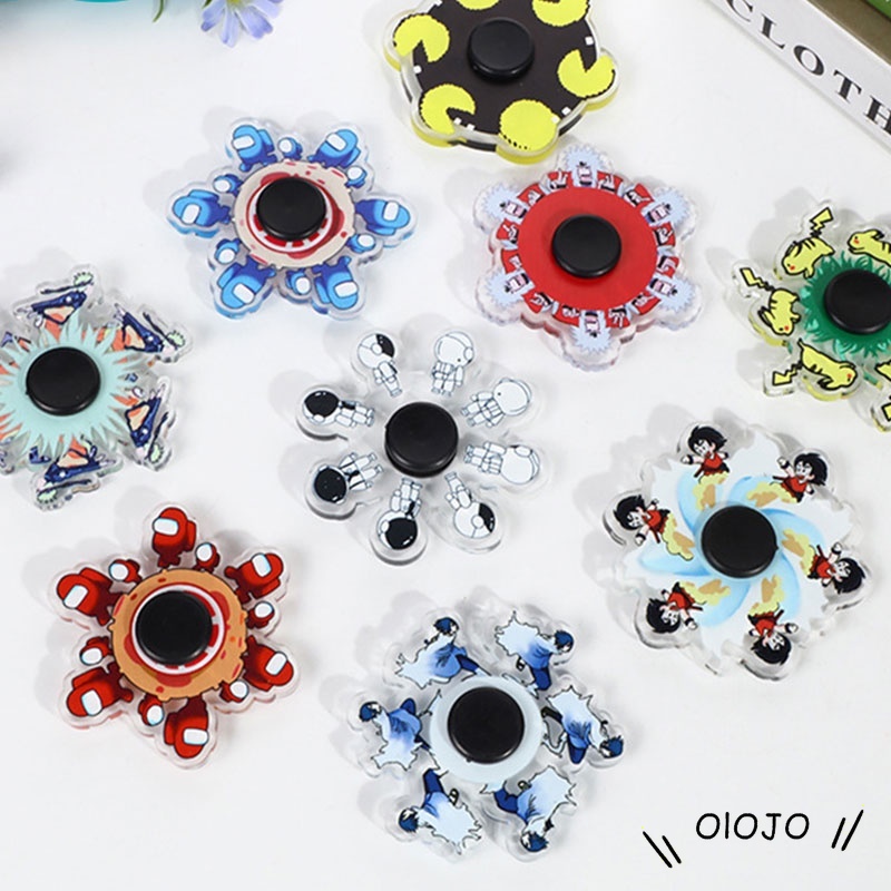 Fidget Spinner Gyro 3D Motif Karakter Kartun Mainan Penghilang Stres - ol