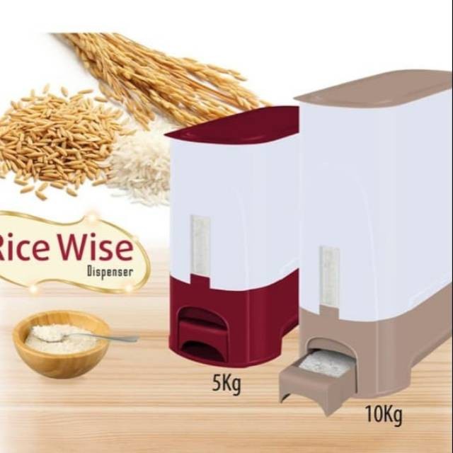 

bg20t01r Rice Box Big Rovega/Tempat Penyimpananan Beras 10Kg/5Kg - 10Kg Sv012Ss