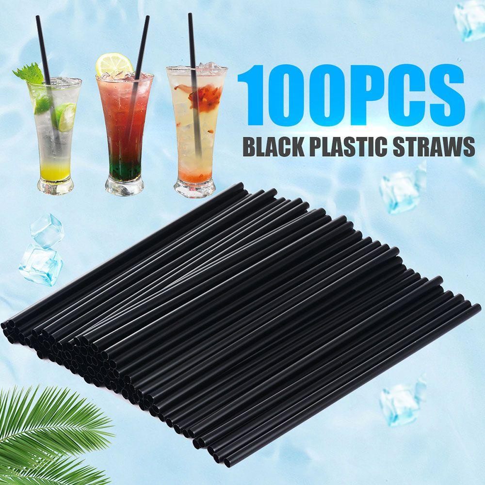 Solighter 100PCS Sedotan Minum Teh Pesta Cocktail Lurus