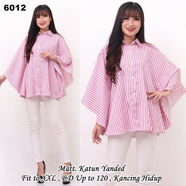 012 KEMEJA BATWING ELZA #Pakaian Wanita Dewasa  Gaya Kekinian Baru Murah Grosir Tanah Abang