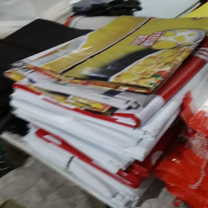 Banner Spanduk flexy bekas sisa produksi gagal cetak Elegan