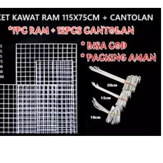 ➽ Kawat Ram 115x75 Cm 3mm - Rak Display Aksesoris HP - Rak Gantung putih ֍