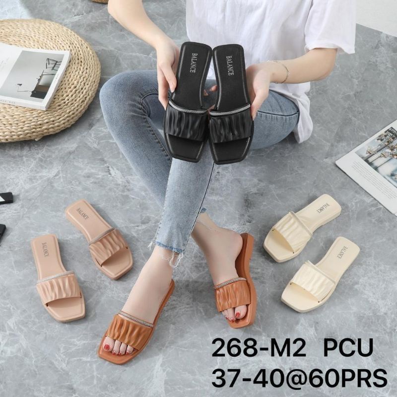 Sandal selop karet wanita Kerut Import Balance