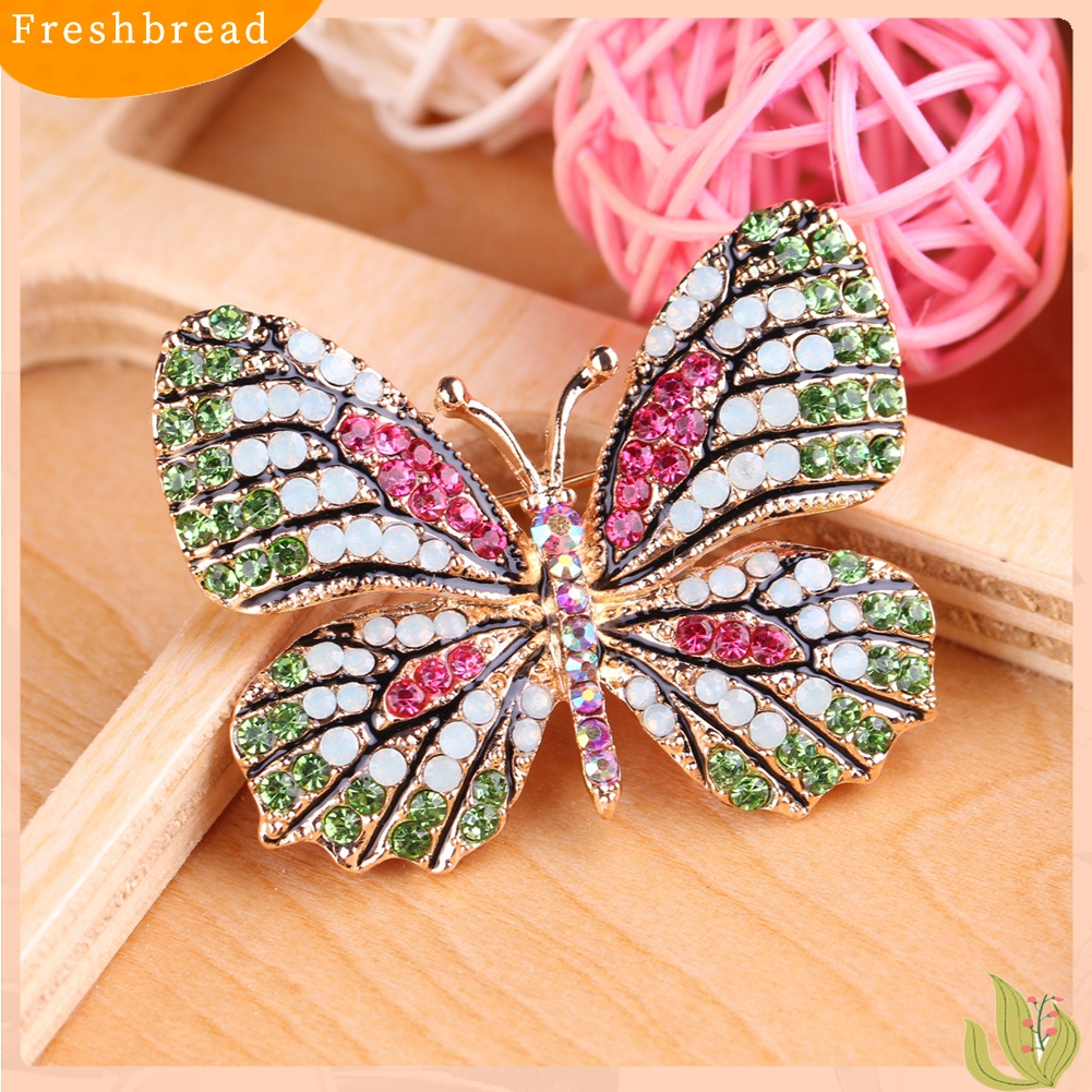 [ TERLARIS]Colorful Butterfly Rhinestone Brooch Pin Wedding Bridal Scarf Collar Jewelry