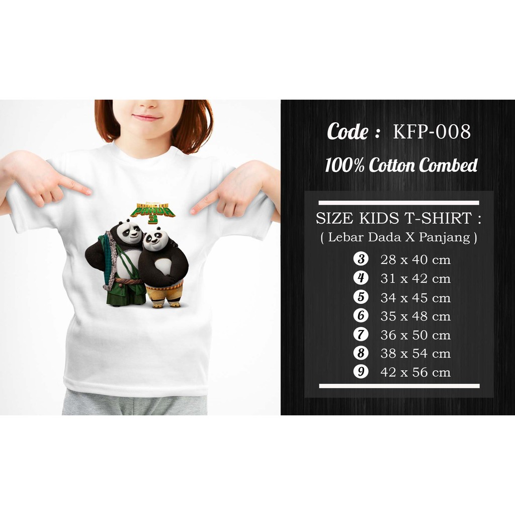 [FREE NAMA !!] Kaos Anak &amp; Family Kungfu Panda 100% COTTON PREMIUM