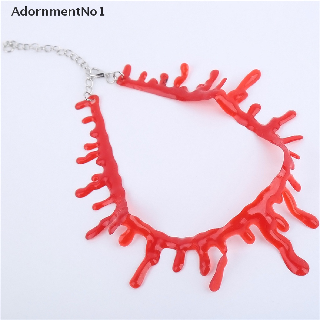 (AdornmentNo1) Kalung Choker Gaya Punk Rock Motif Darah Deathrock Untuk Wanita / Pesta Halloween