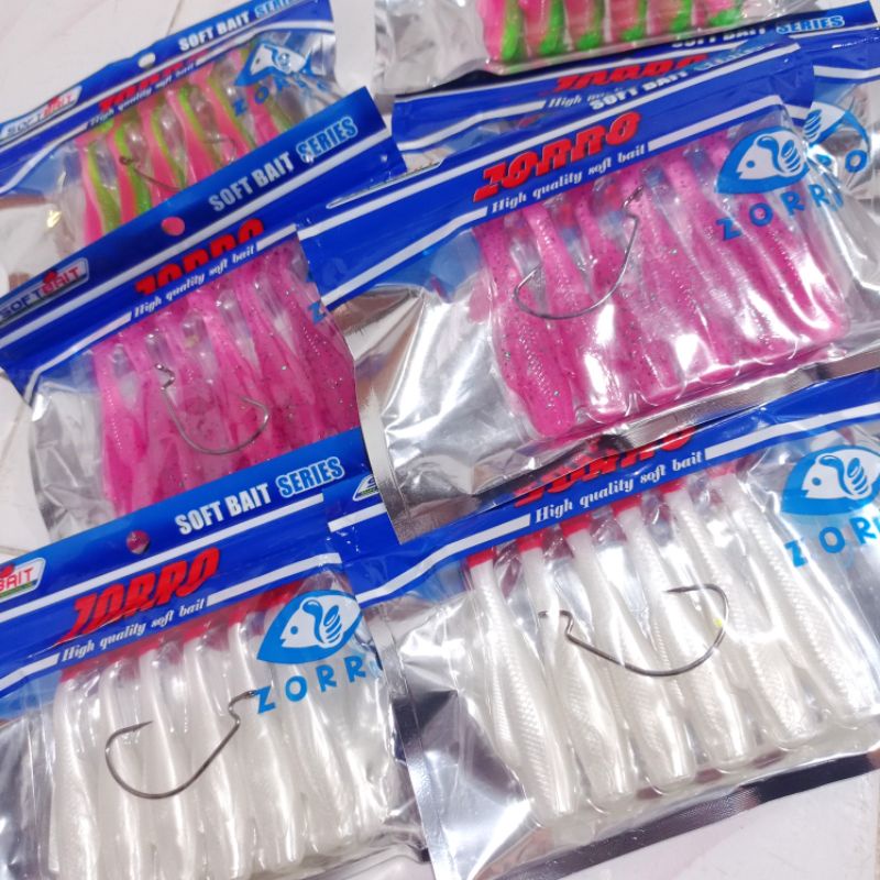 Soft Lure Zorro 8CM (Free 1 Kail) - Softlure Model Zman Umpan Casting Gabus &amp; Barramundi