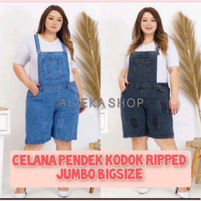 CELANA PENDEK OVERALL DENIM. BAJU KODOK WANITA .OVERALL JUMBO
