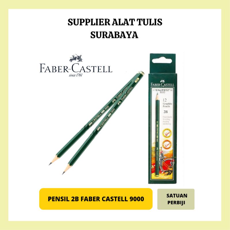 

PENSIL / PETELOT TULIS KAYU 2B FABER CASTELL 9000 UNTUK UJIAN ORIGINAL TERMURAH BEST SELLER!!