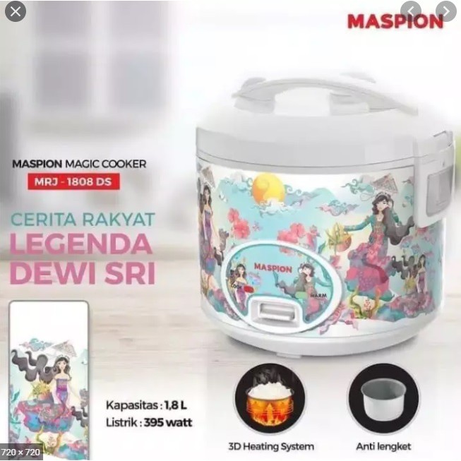 (PENGIRIMAN KHUSUS JNE/JNT) Magicom Maspion MRJ1808 DS (Legenda Dewi Sri)