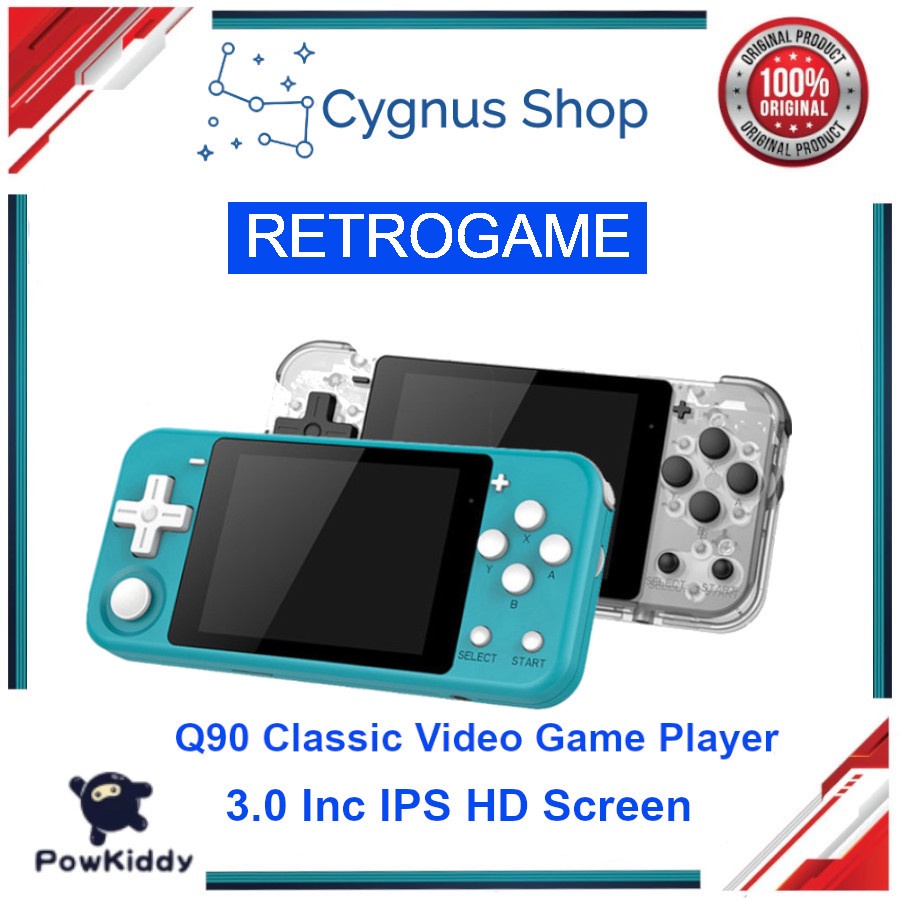 POWKIDDY Q90 Retro Game Console Handheld 3.0 inch IPS Screen Dual Open Source System Portable Pocket Mini