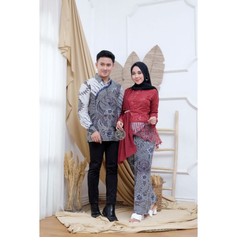 BAJU COUPLE  BROKAT SELENDANG MODERN