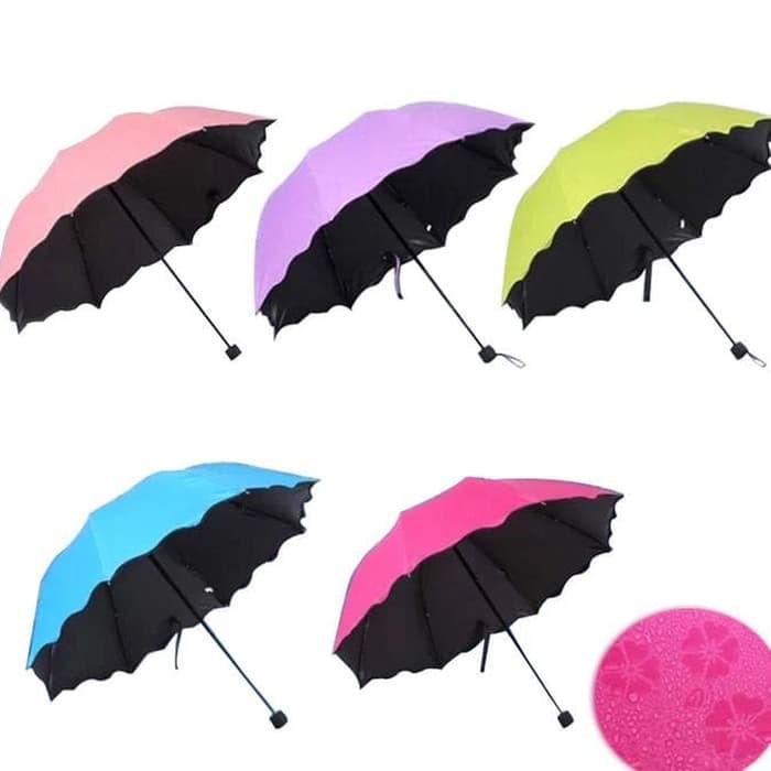 PAYUNG LIPAT 3D Magic Umbrella 3 Dimensi Ajaib Hujan Basah Ada Motif Timbul Lucu Unik