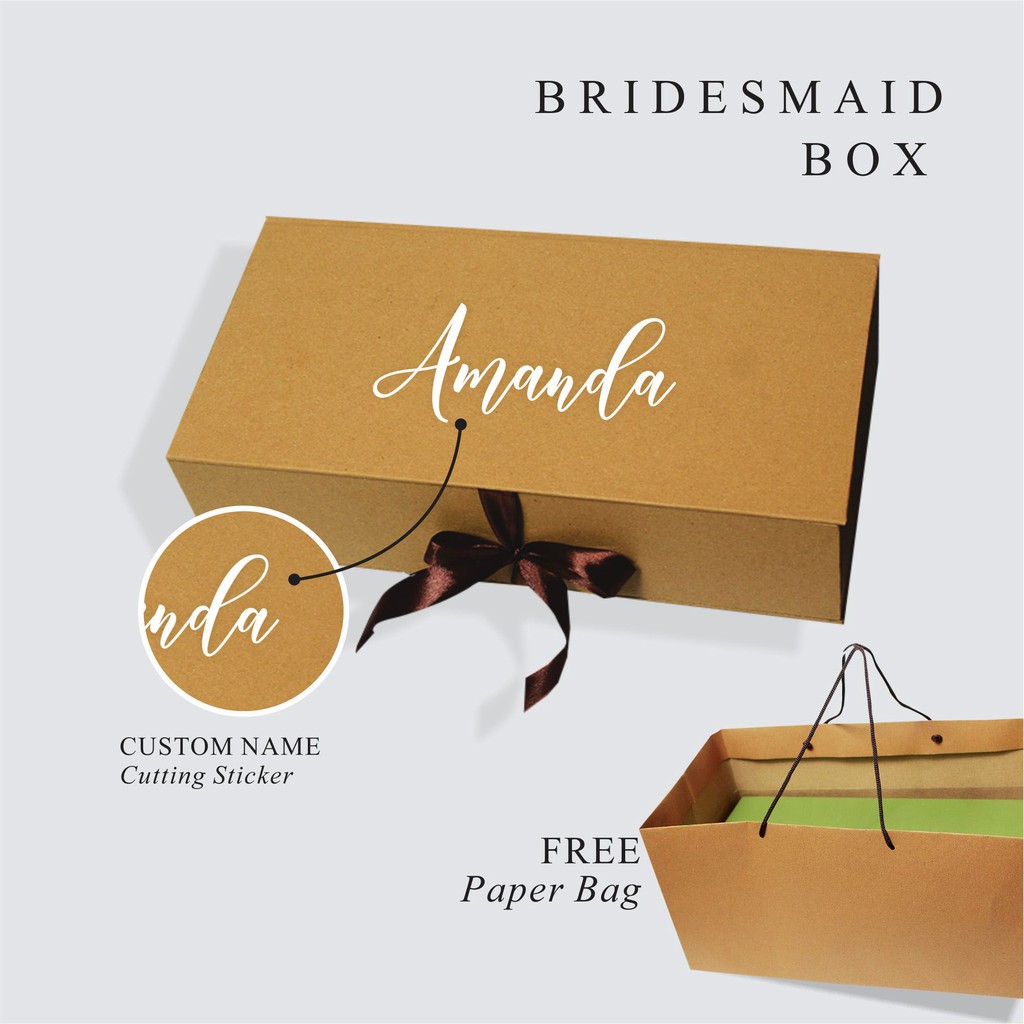 

Box Bridesmaid Custom/ Kotak bridesmaid/kotak kado-COKELAT
